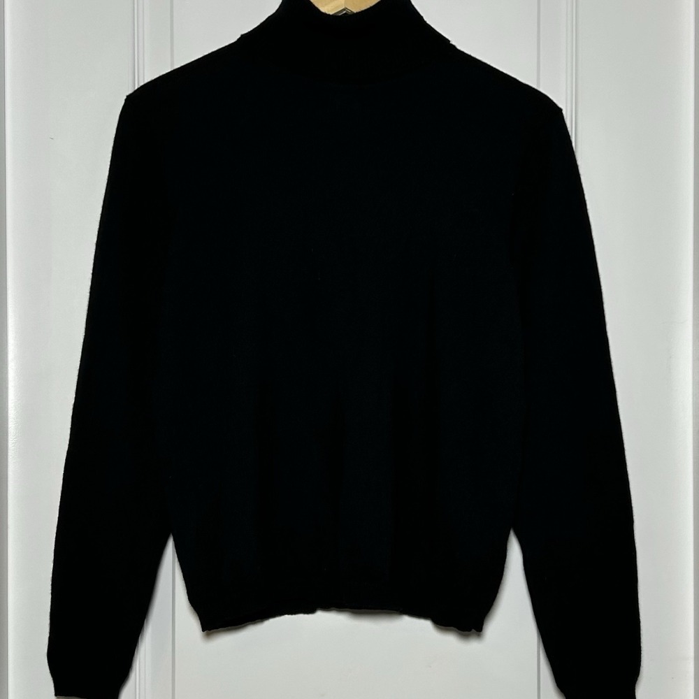 Pendleton Vintags 90s 100% Merino Wool Black Long Sleeve Turtleneck Knit Sweater